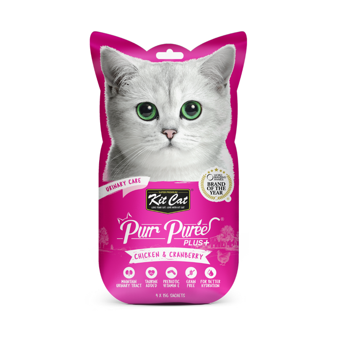 Kit Cat Purr Puree Plus Urinary Care Chicken & Cranberry (4 x 15G)