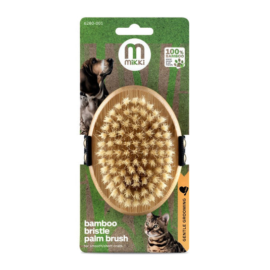 Mikki Bamboo Bristle Palm Brush for Smooth/Short Coat