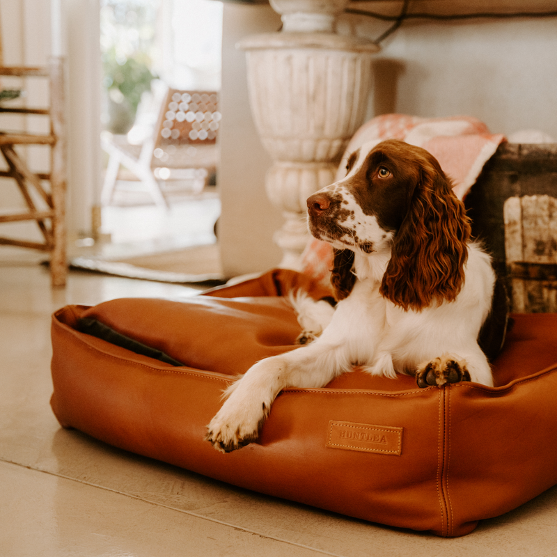 Load image into Gallery viewer, Huntlea Leather Luxury Slumber Bolster Dog Bed
