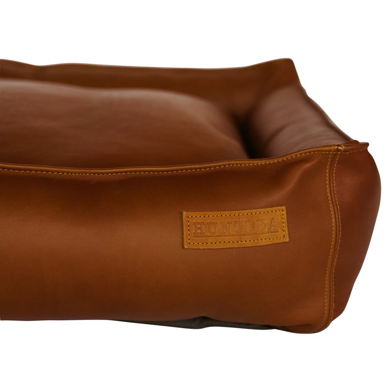 Load image into Gallery viewer, Huntlea Leather Luxury Slumber Bolster Dog Bed
