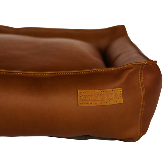 Huntlea Leather Luxury Slumber Bolster Dog Bed