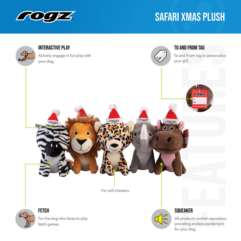 Load image into Gallery viewer, ROGZ Dog Safari Xmas Plush Toys - Mixed
