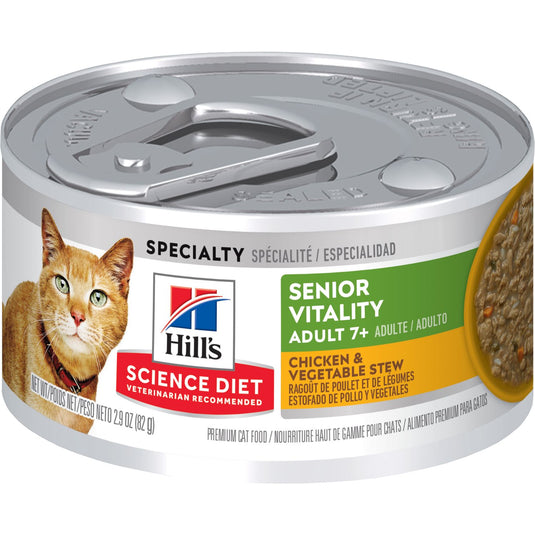 Hill's Senior Vitality Adult Cat 7+ Canned Chicken & Vegetable Stew